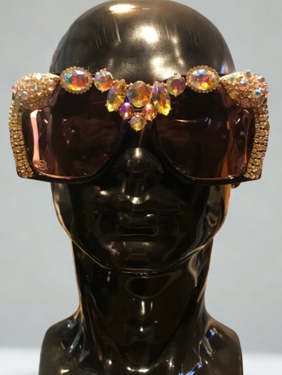 Accessories - Oversized Crystal Rhinestone Statement Sunglasses